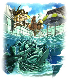 in the pool